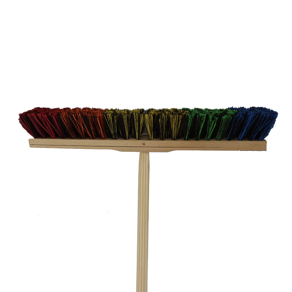 Besen Farbenfroh (60cm) mit Stiel.